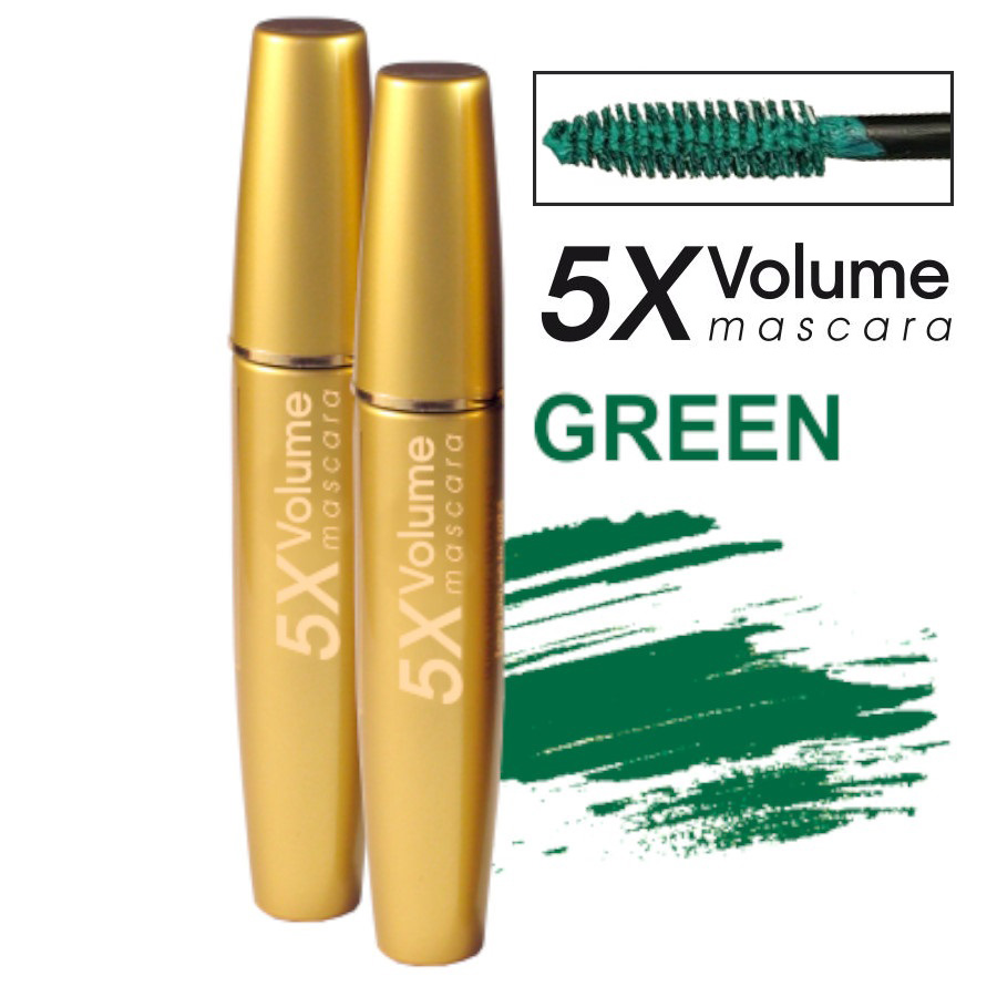 Фото Туш для вій Туш для вій Gold Mascara Volume 5 X Light об'ємна maXmaR MM-0425 Green