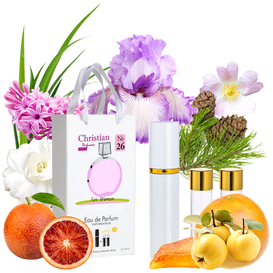 Фото Подарункові набори парфумерії Набір парфумерії для жінок 3x12 ml Christian K-155w № 26 за мотивами 