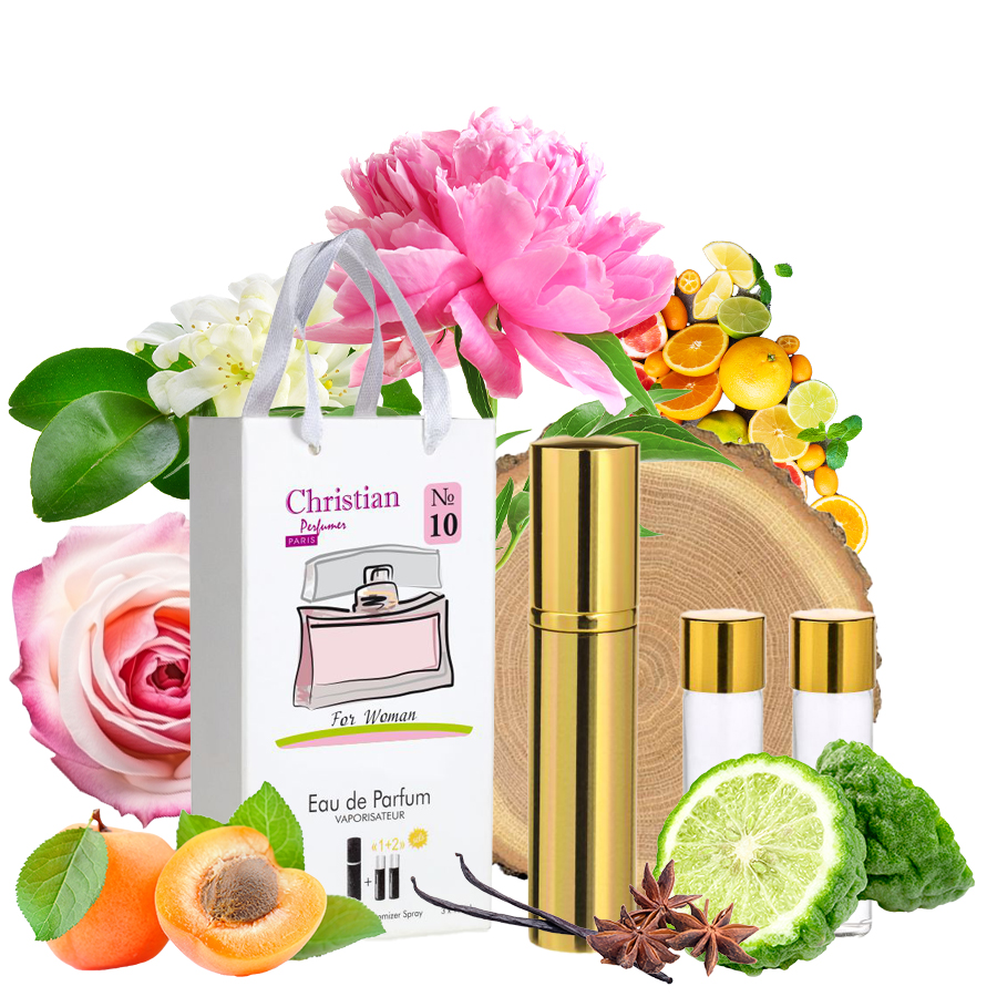 Фото Подарункові набори парфумерії Набір парфумерії для жінок 3x12 ml Christian K-155w № 10 за мотивами 