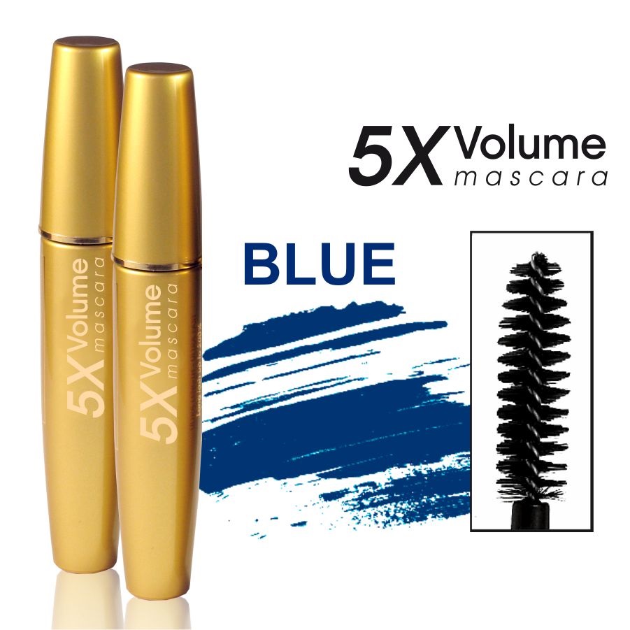 Фото Туш для вій Туш для вій Gold Mascara Volume 5 X об'ємна maXmaR MM-0425 Blue