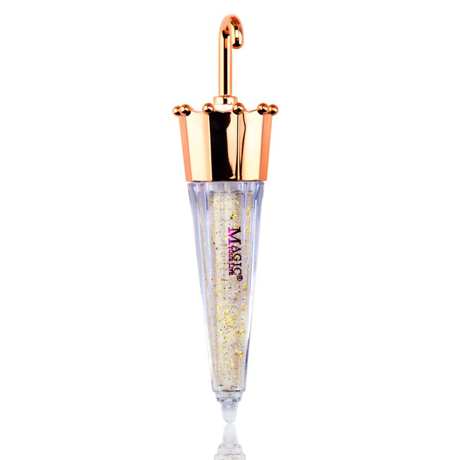 Фото Декоративная косметика Блеск для губ прозрачный с крупицами золотого блеска Зонтик LC-811 A