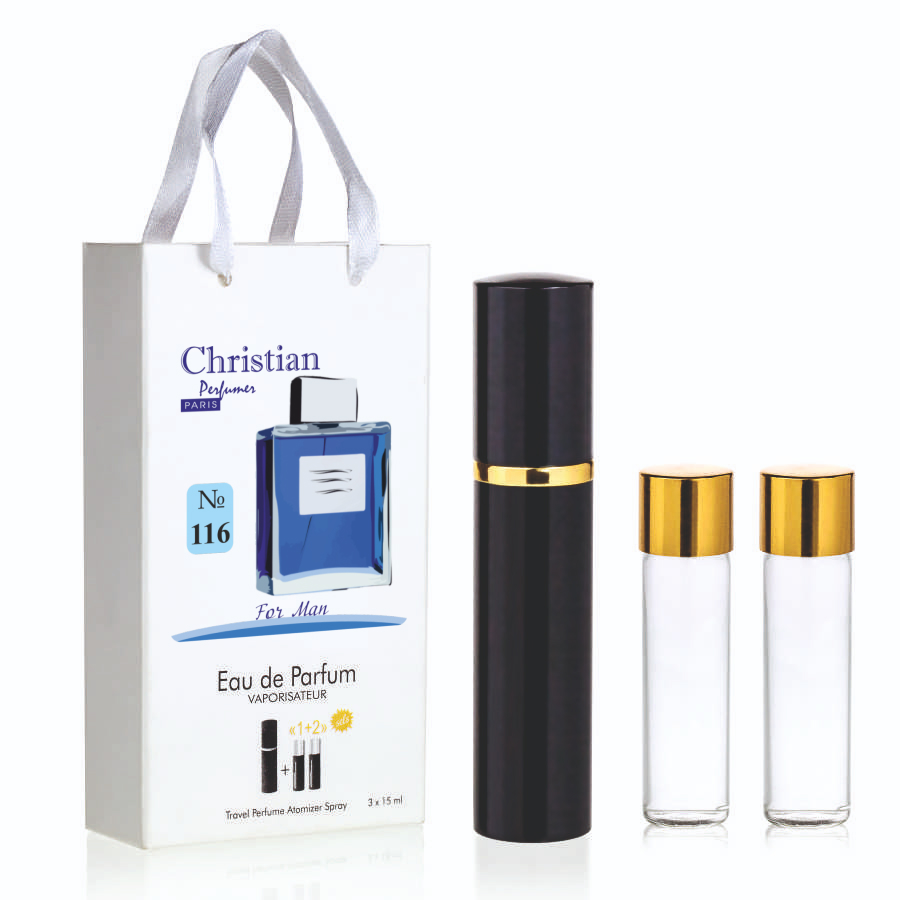 Фото Подарункові набори парфумерії Набір парфумерії для чоловіків 3x12 ml Christian K-155m № 116 за мотивами Blue Seduction A. BANDERAS