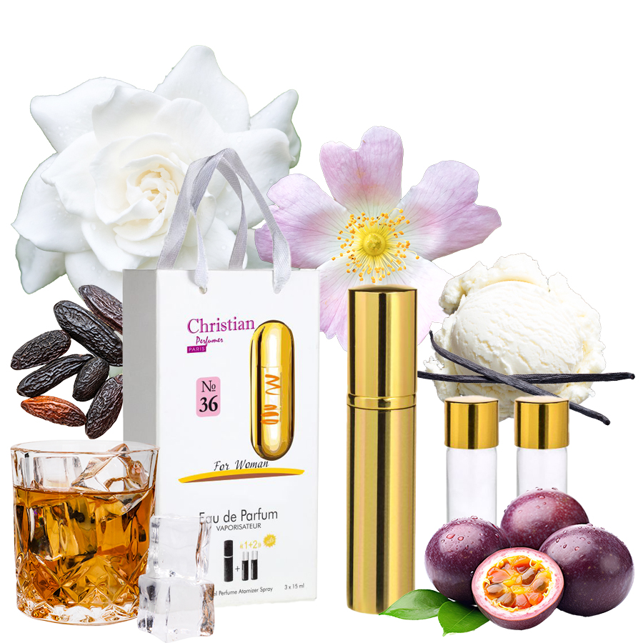 Фото Подарункові набори парфумерії Набір парфумерії для жінок 3x12 ml Christian K-155w № 36 за мотивами 