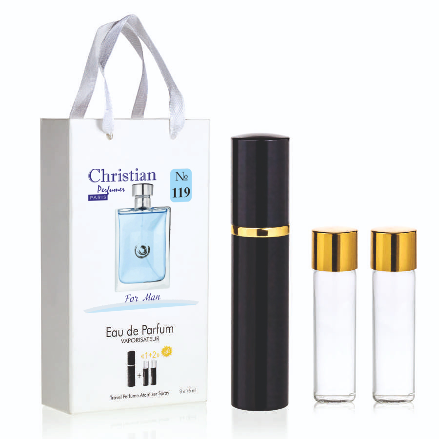 Фото Подарункові набори парфумерії Набір парфумерії для чоловіків 3x12 ml Christian K-155m за мотивами «Versace pour homme» VERSACE