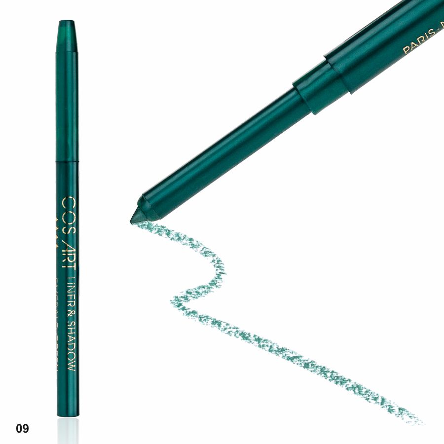 Фото Декоративна косметика Контурний механічний олівець для очей та губ Emerald Green (смарагдово-зелений) ART №09