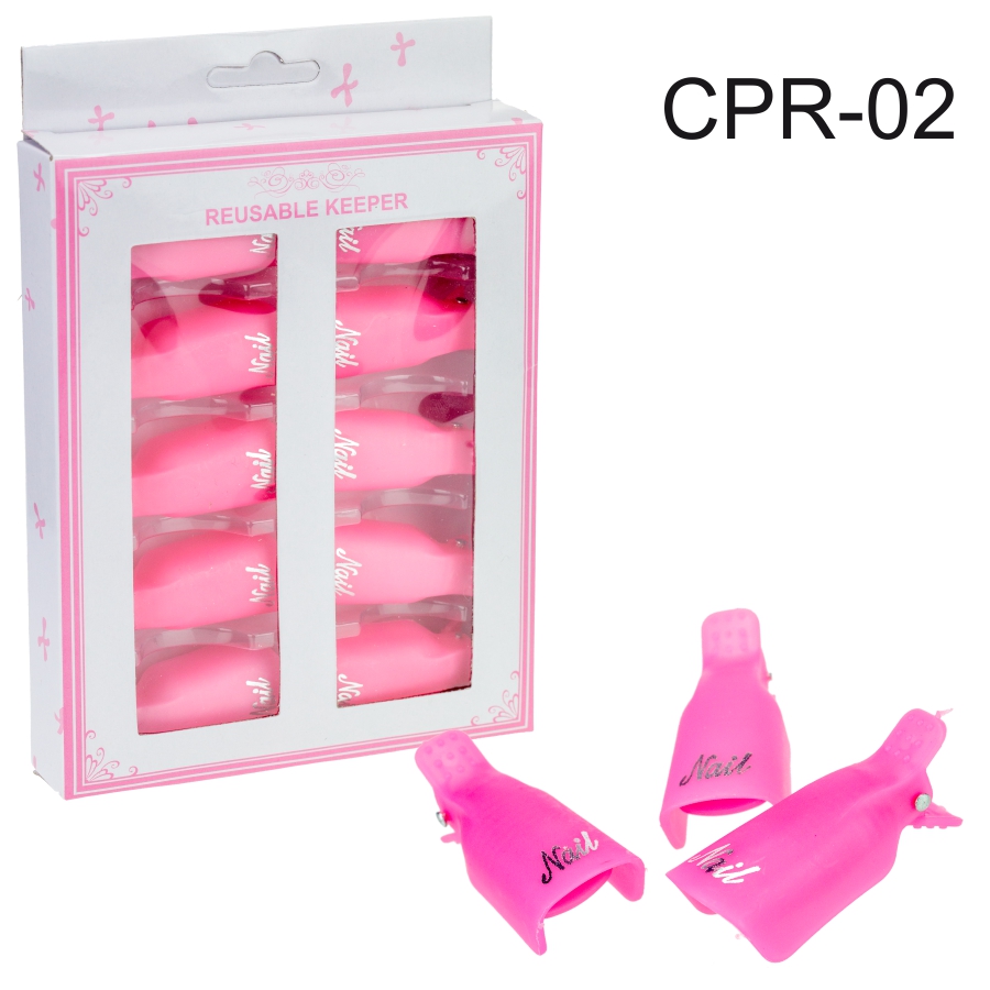 Фото Гелеві системи Пластикові затискачі для зняття гель-лаку (рожеві) CPR-02
