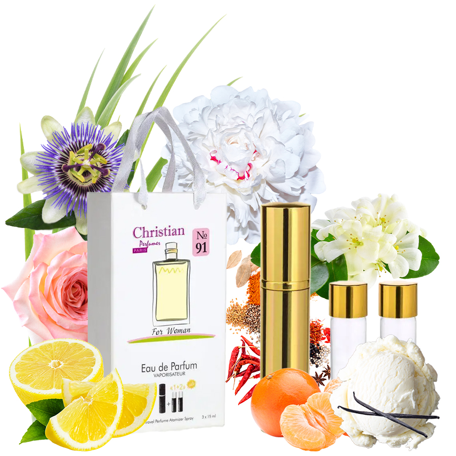 Фото Подарункові набори парфумерії Набір парфумерії для жінок 3x12 ml Christian K-155w № 91 за мотивами Allure CHANEL