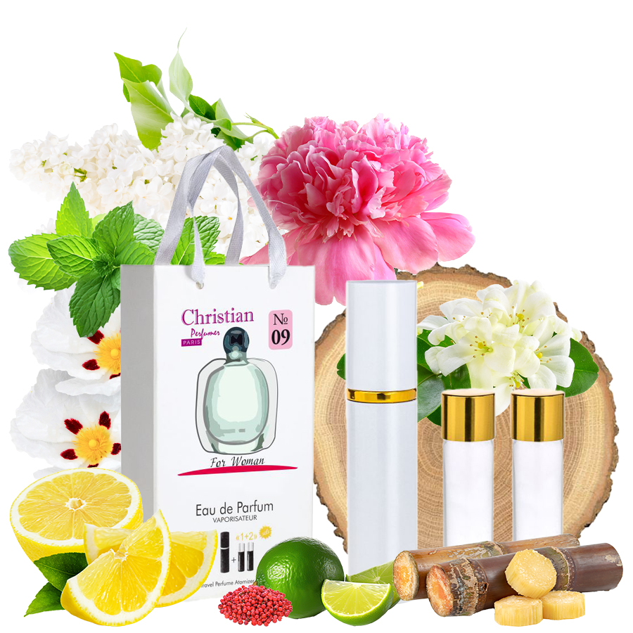 Фото Подарочные наборы парфюмерии Набор парфюмерии для женщин 3x12 ml Christian K-155w № 9 по мотивам "Acqua di Gioia" ARMANI