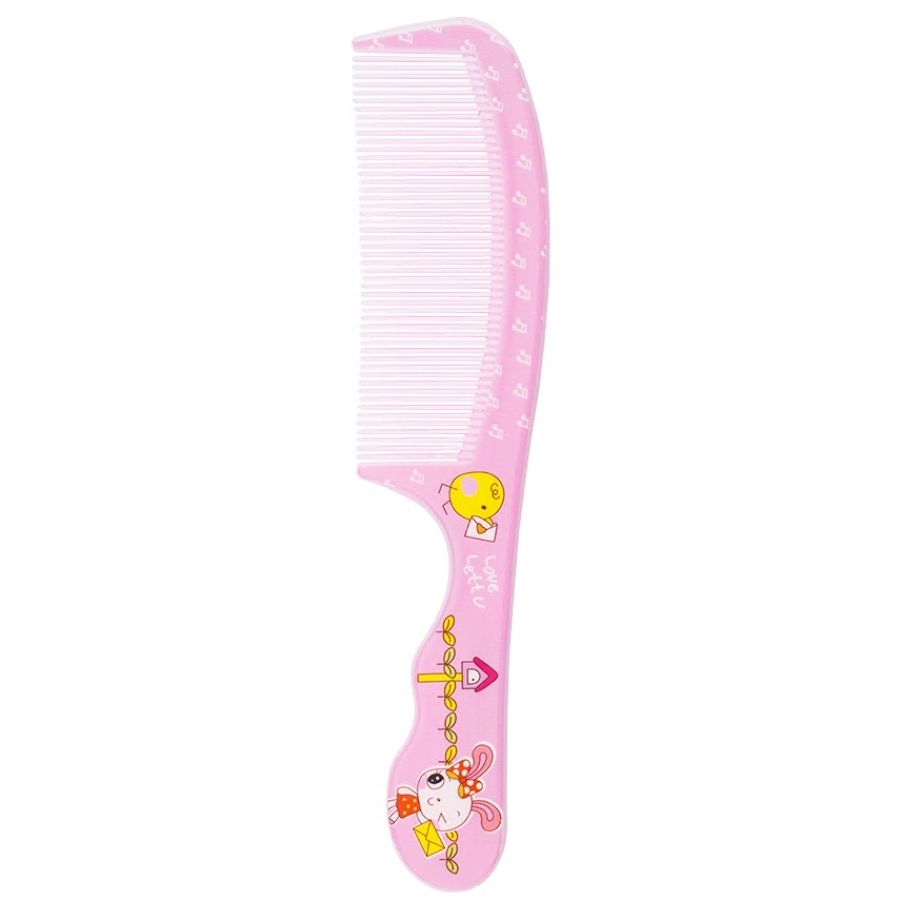 Фото Інструменти та аксесуари Дитячий гребінь для волосся середньозубий з ручкою Christian CLR-279 Pink