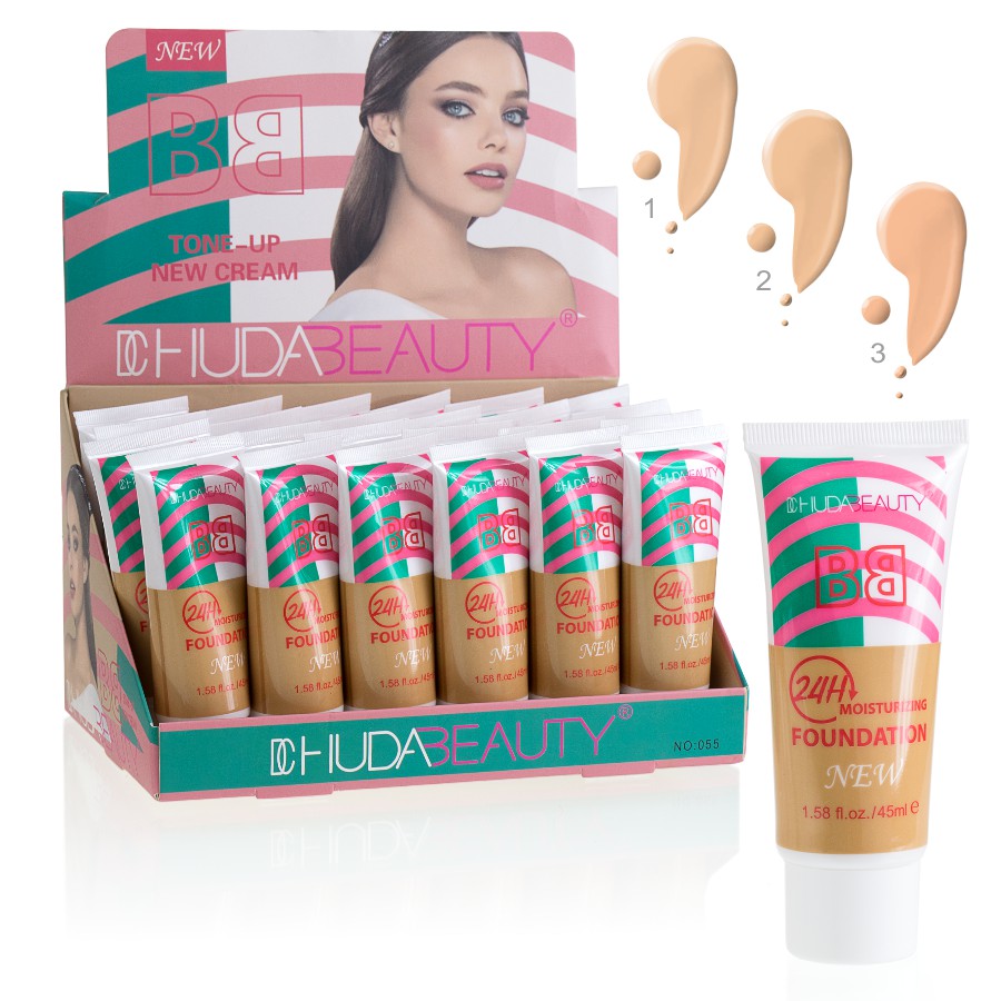 Фото Тональний крем (Код № 185) BB крем Moisturizing Foundation 45ml (mix.24шт 3 кольори)