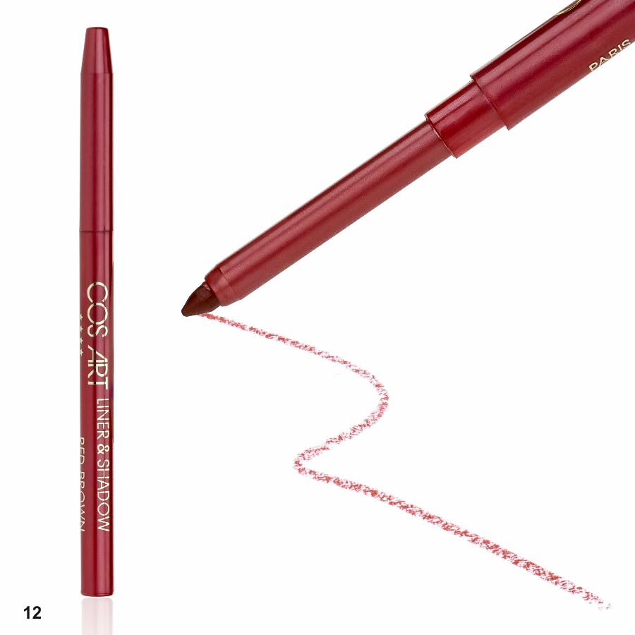 Фото Декоративна косметика Контурний механічний олівець для очей та губ Red Brown (червоно-коричневий) ART № 12