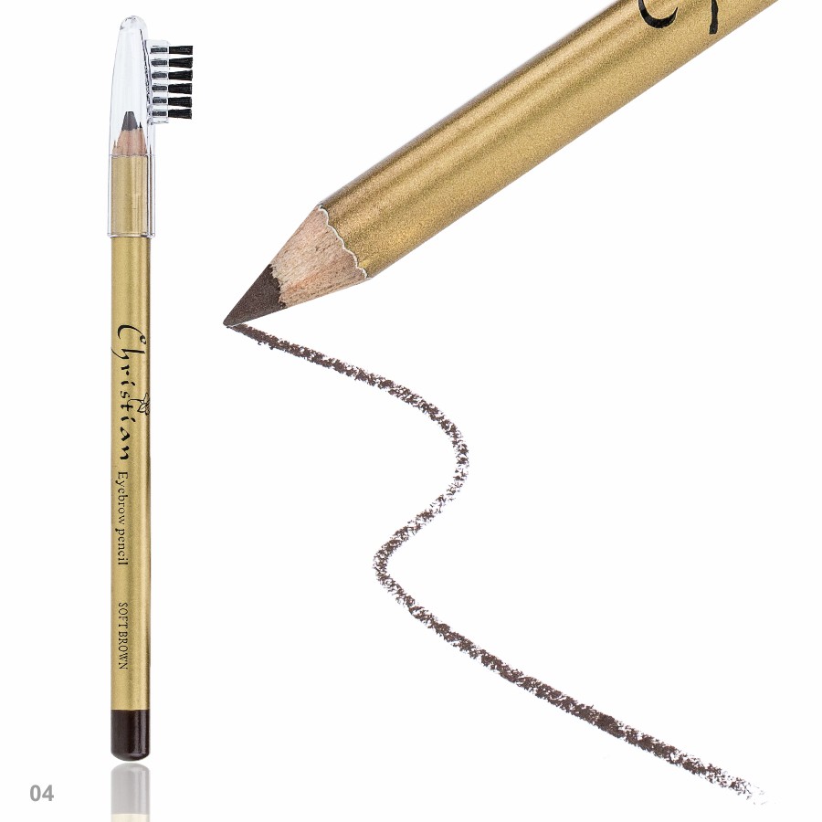 Декоративна косметика Олівець для брів зі щіточкою Christian CH-3 № 04 Soft brown