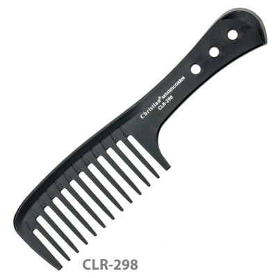 Фото Гребешок для волос карбоновый антистатический крупнозубый с ручкой Christian CLR-298 Christian