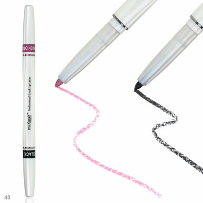 Фото Двухсторонний автоматический карандаш для век и губ maXmaR mc-005 № 40 Black+Mocha maXmaR