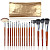 Фото Пензлики для макіяжу Професійний набір пензликів для макіяжу (18 пензлів) maXmaR MB-18 (шкіра) GOLD