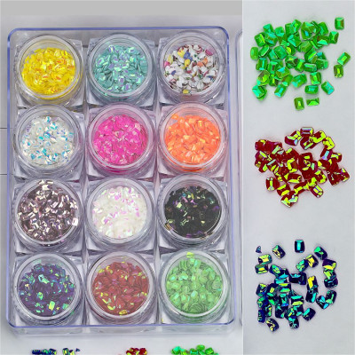 Фото Набор декора для маникюра GC-15 мерцающие кристаллы 12 цветов Christian