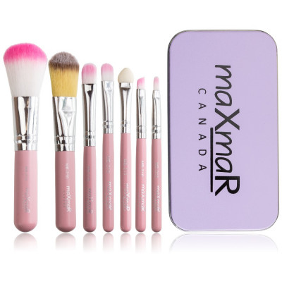 Фото Набор кистей для макияжа в металлическом кейсе (7 кисточек) maXmaR MB-210 Pink maXmaR