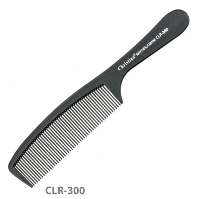 Фото Гребешок для волос карбоновый антистатический мелкозубый с ручкой Christian CLR-300 Christian