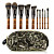 Фото Пензлики для макіяжу Набір кистей для макіяжу з бамбуковими ручками в косметичці (10 пензликів) maXmaR MB-319