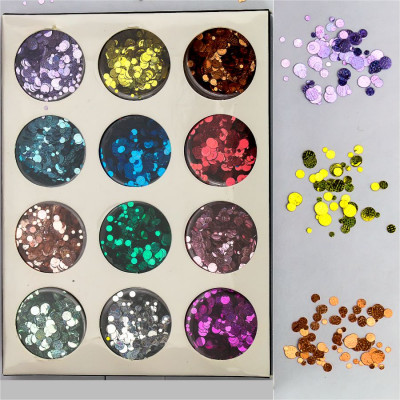 Фото Набор декора для маникюра GC-53 Мерцающие и кружочки разных размеров 12 цветов Christian