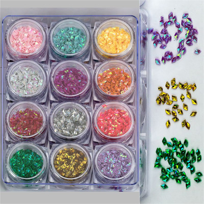 Фото Набор декора для маникюра GC-23 мерцающие кристаллы 12 цветов Christian