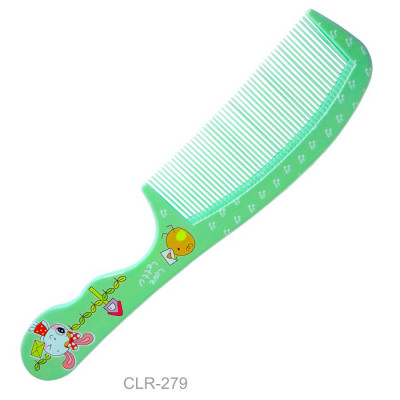 Фото Детский гребень для волос среднезубый с ручкой Christian CLR-279 MIX (green,white,blue,pink) Christian