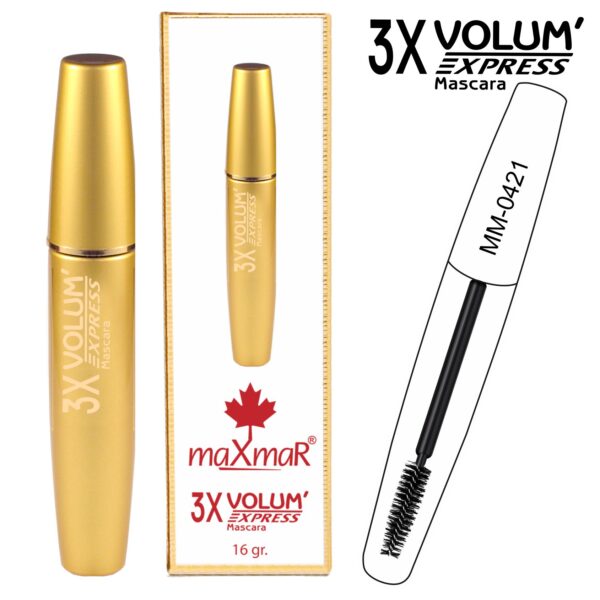 Туш для вій Gold Mascara Volum' Express 3 X об'ємна maXmaR MM-0421
