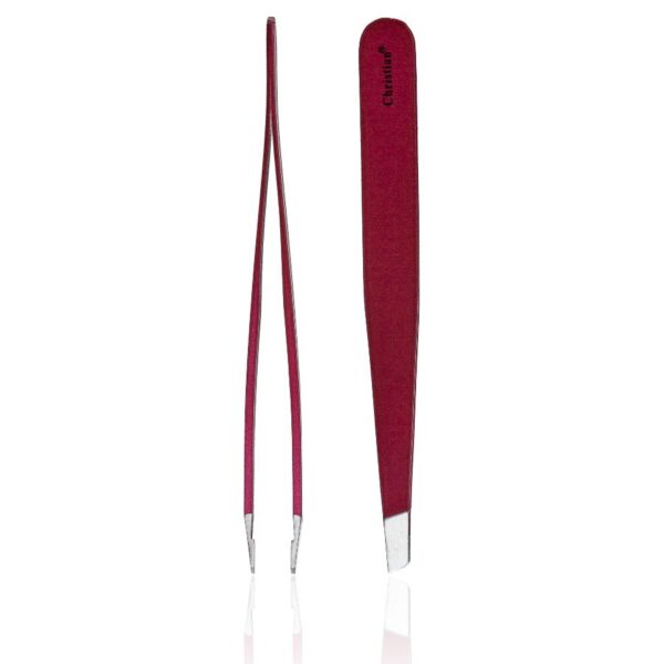 Пінцет скошений Christian CTW-111 Marsala