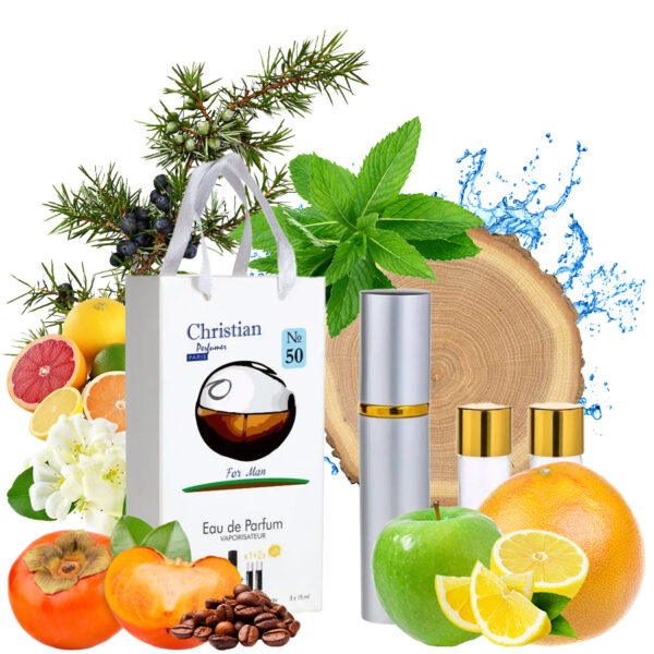 Подарунковий набір парфумерії 3x12 ml Christian for men K-155m № 050 за мотивами New Be Delicious me