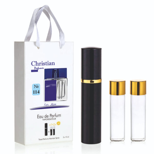 Подарунковий набір парфумерії 3x12 ml Christian for men K-155m № 114 за мотивами «In Blue» A.BASI