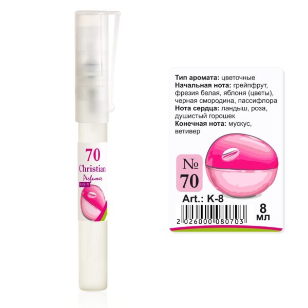 Парфумована вода флакон-ручка 8 ml Christian for women K-8 № 070 за мотивами DKNY feminin DONNA KARA
