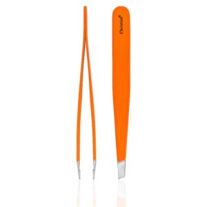 Пінцет скошений Christian CTW-111 Orange