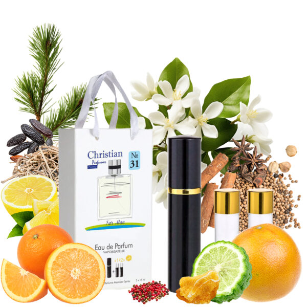 Подарунковий набір парфумерії 3x12 ml Christian for men K-155m № 031 за мотивами Allure Sport CHANEL