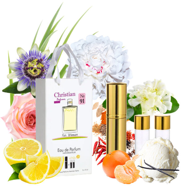 Подарунковий набір парфумерії 3x12 ml Christian for women K-155w № 091 за мотивами Allure CHANEL