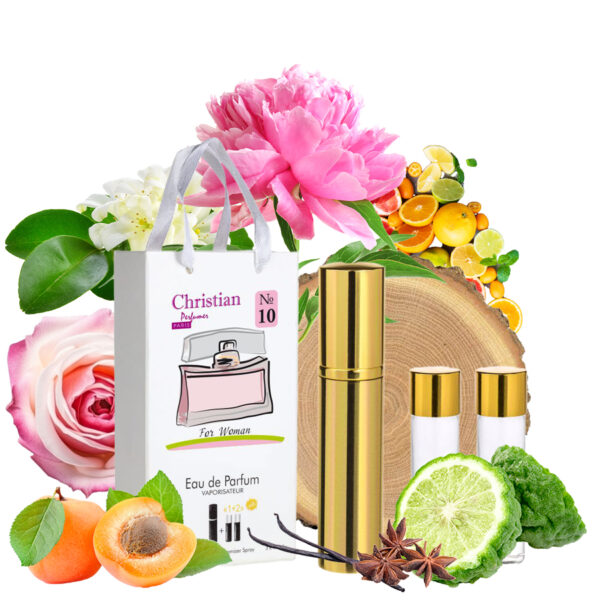 Подарунковий набір парфумерії 3x12 ml Christian for women K-155w № 010 за мотивами Love in Paris N