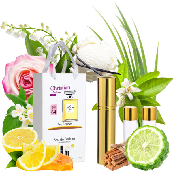 Подарунковий набір парфумерії 3x12 ml Christian for women K-155w № 064 за мотивами Chanel № 5 CHANEL