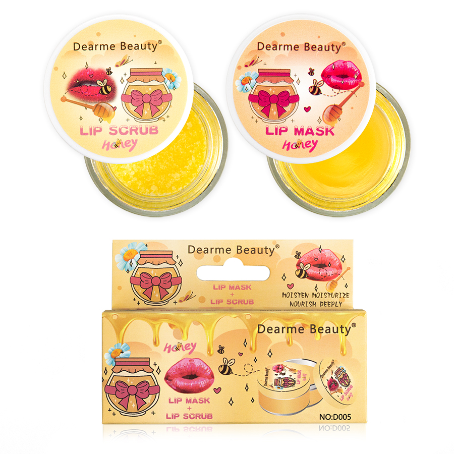 Бальзам для губ Kod235 Набір - бальзам-маска для губ & цукровий скраб для губ з екстрактом меду