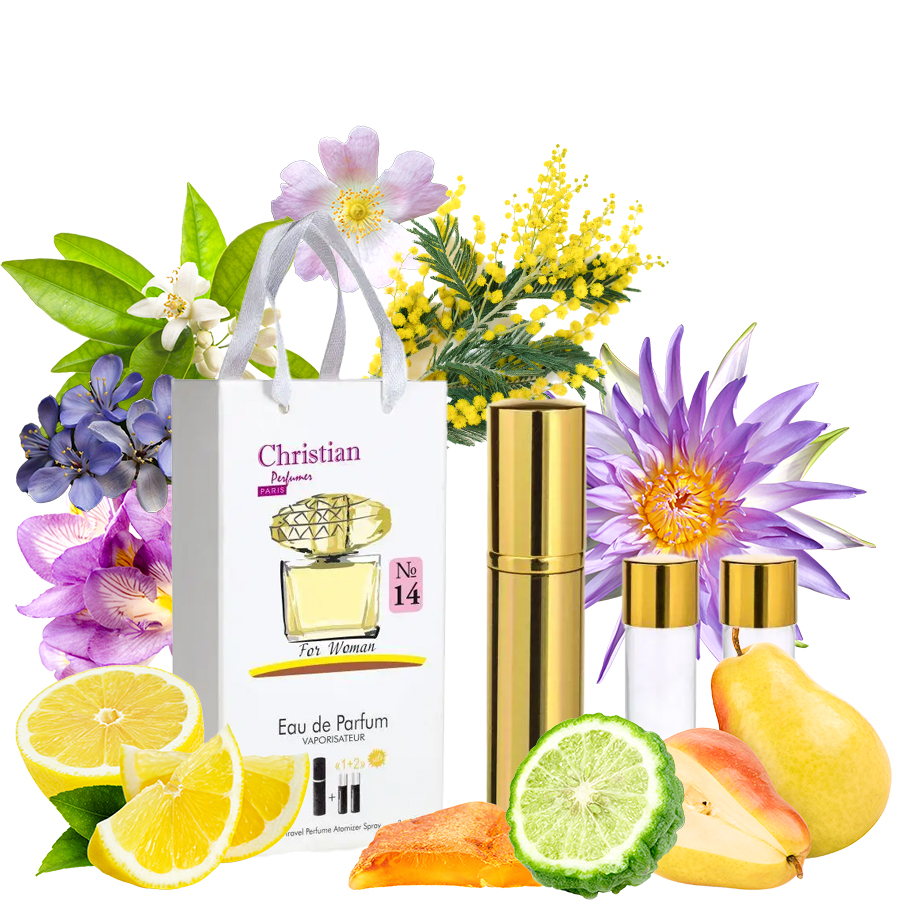Фото Подарочные наборы парфюмерии Набор парфюмерии для женщин 3x12 ml Christian K-155w № 14 по мотивам "Yellow Diamond" VERSACE
