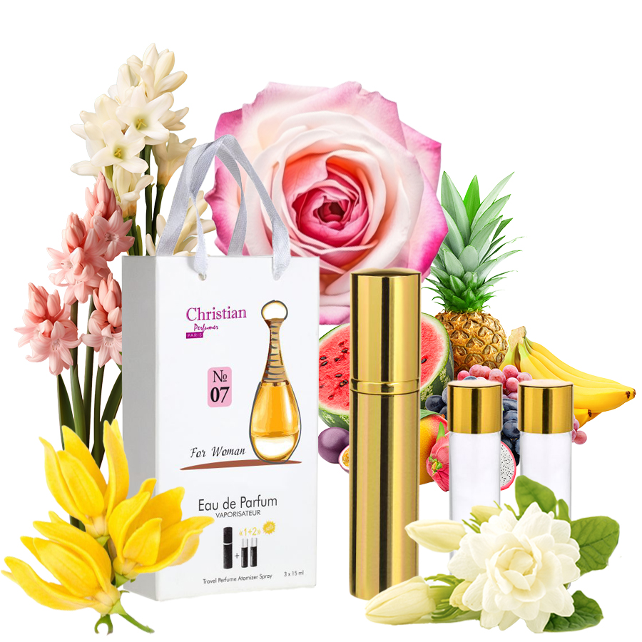 Фото Подарункові набори парфумерії Набір парфумерії для жінок 3x12 ml Christian K-155w № 7 за мотивами 