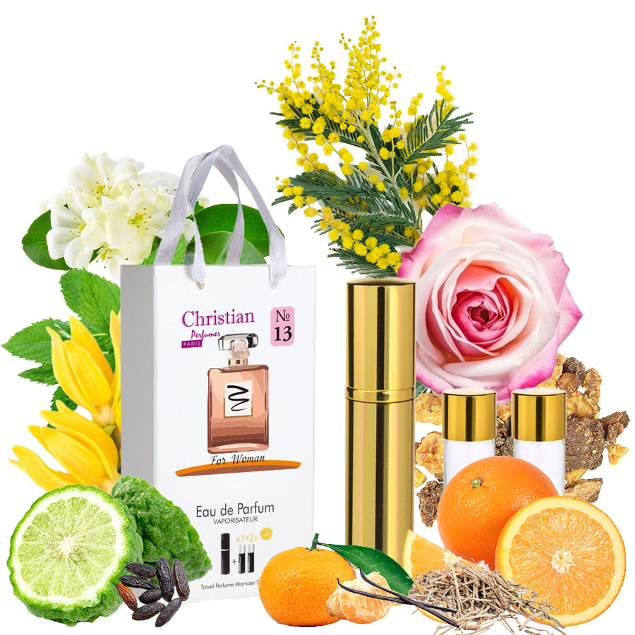 Фото Подарочные наборы парфюмерии Набор парфюмерии для женщин 3x12 ml Christian K-155w № 13 по мотивам "Coco Mademoiselle" CHANEL